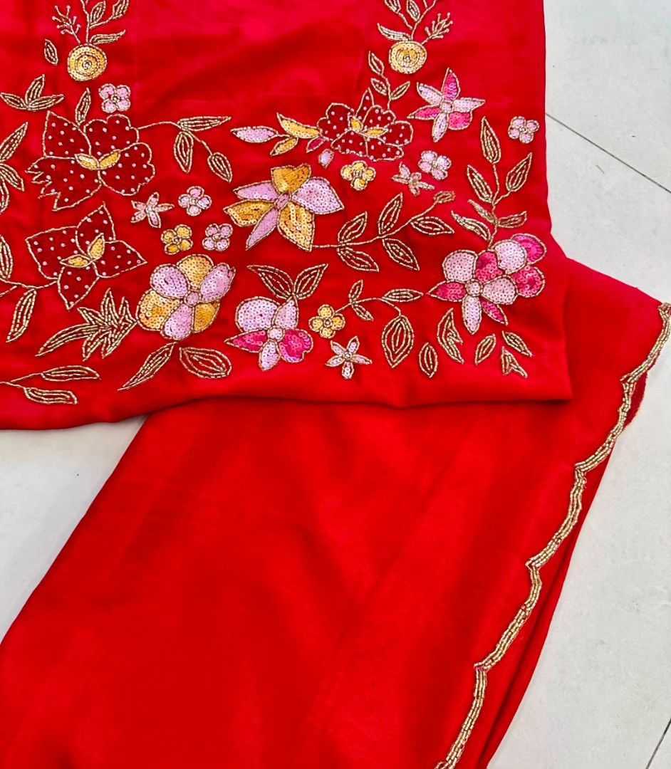 Ynf soft chinon RIN104 APE03 Sarees Wholesale Ladies Sarees Hand Work Sarees Sarees With Blouse Manufacturer