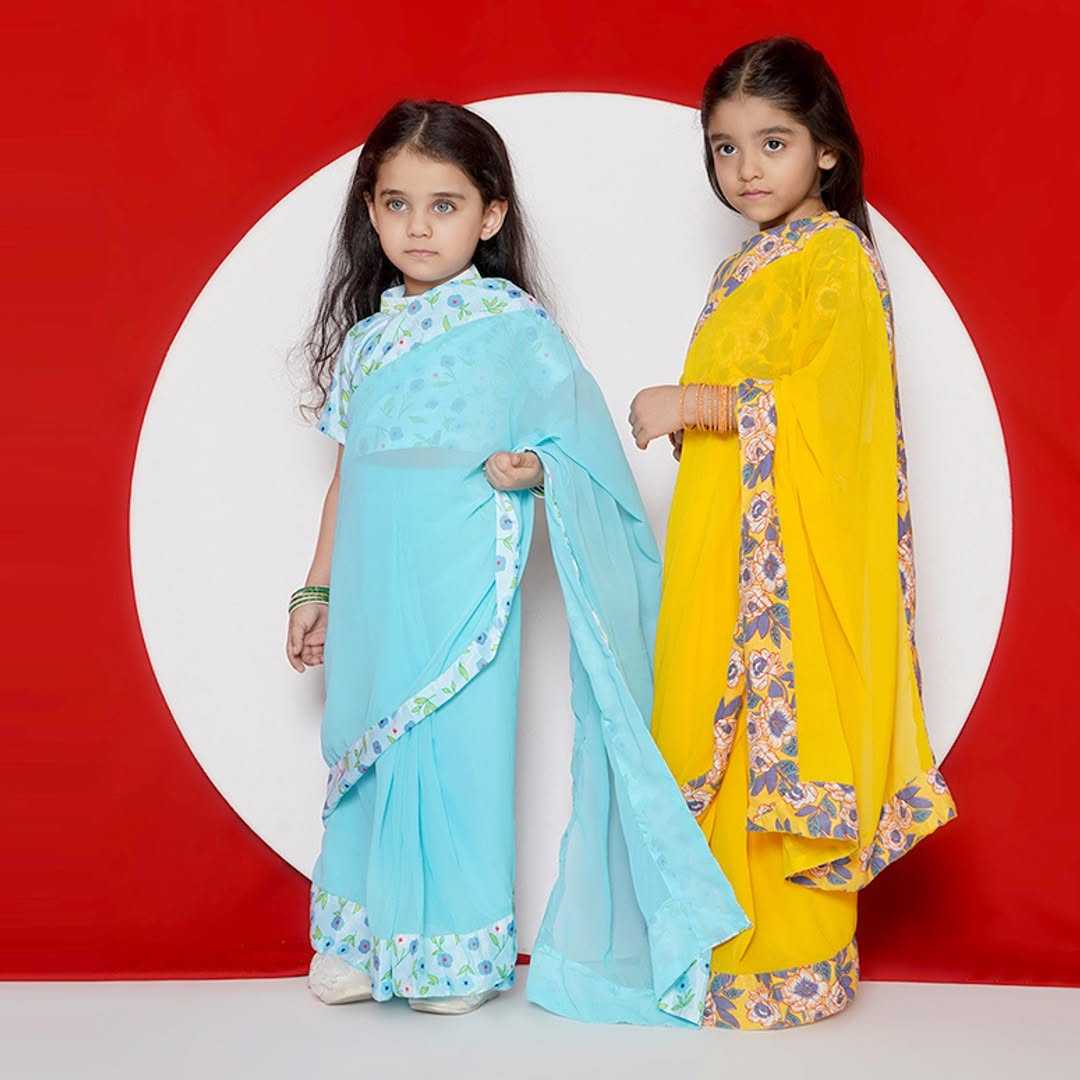 Ynf Soft Dola KESH109 RRK110 Kids Wear Wholesale Kids Saree Dress Kids Festive Wear Kids Party Wear Ethnic Manufacturer