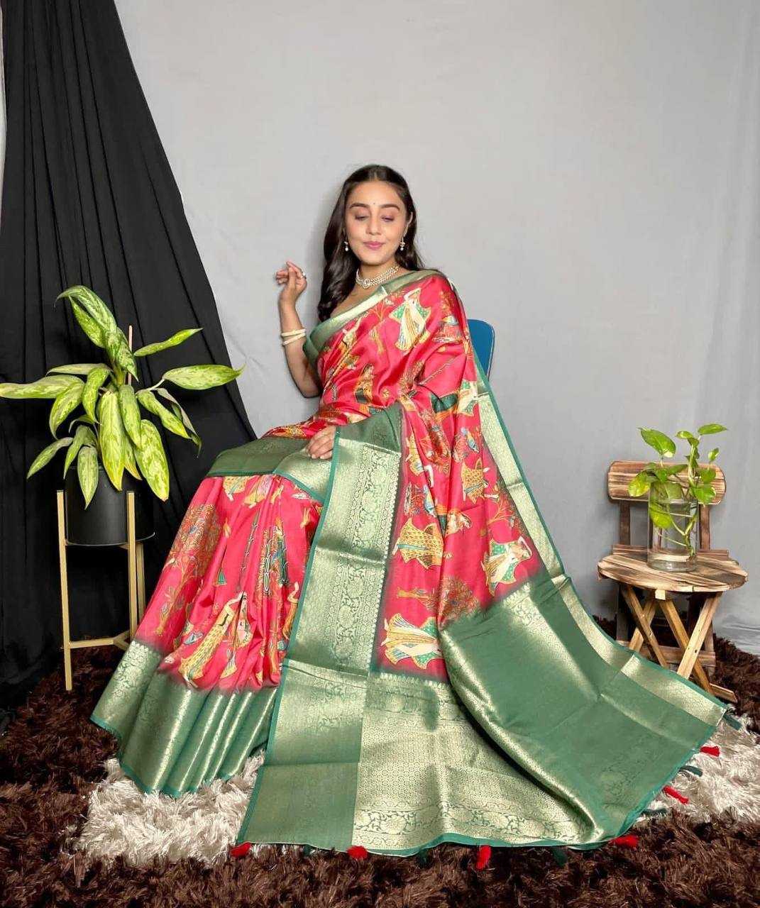 Ynf Soft Dola RIN124 Dola richpallu Sarees Wedding Collections Festive Collections Wholesale Printed Sarees Kalamkari Sarees Zari Border Sarees Manufacturer