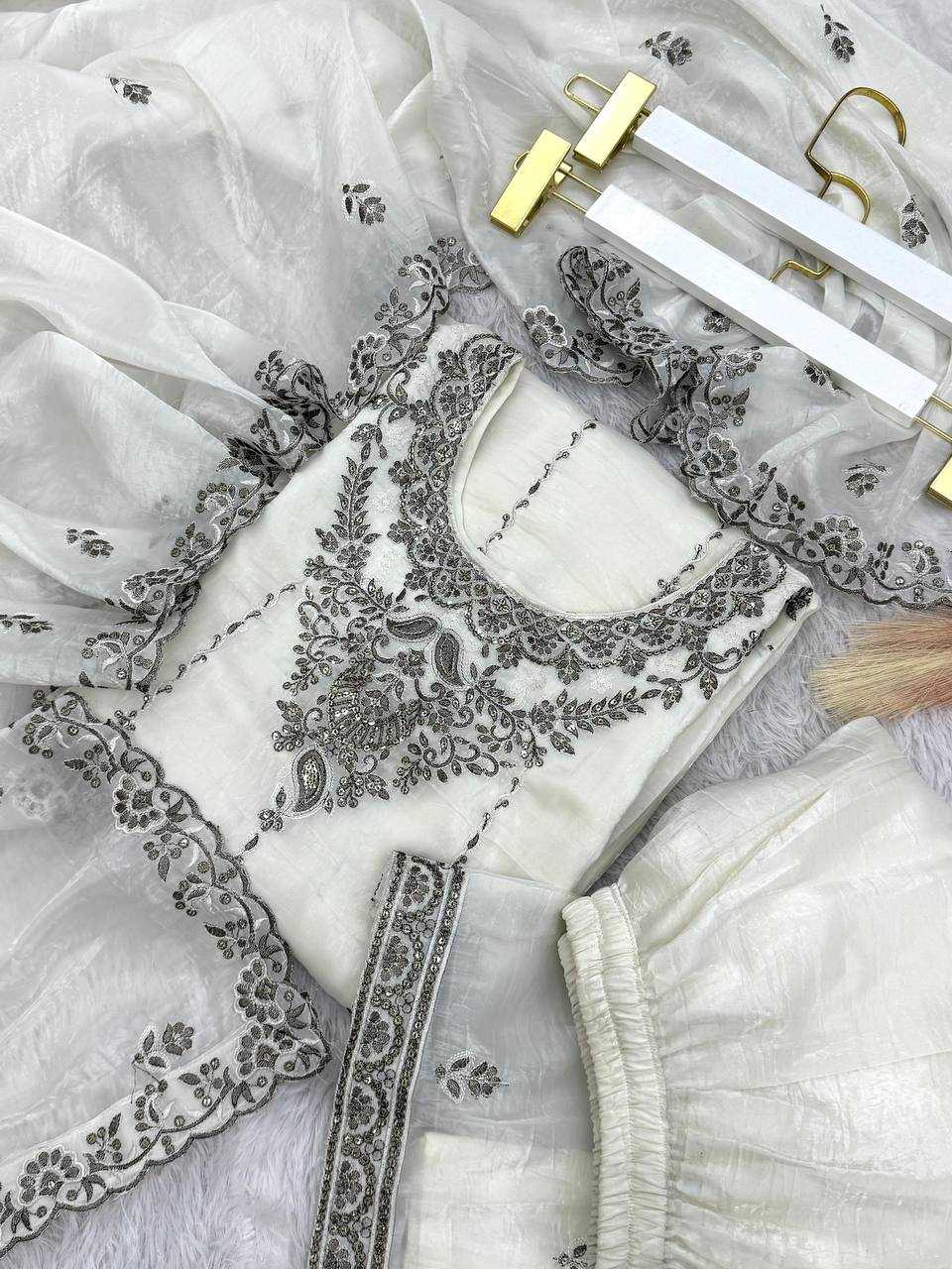 Ynf Soft Gold Crush KESH288 581 Suits & Dresses Wholesale Embroidery Suits Designer Suits White Salwar Suit Manufacturer