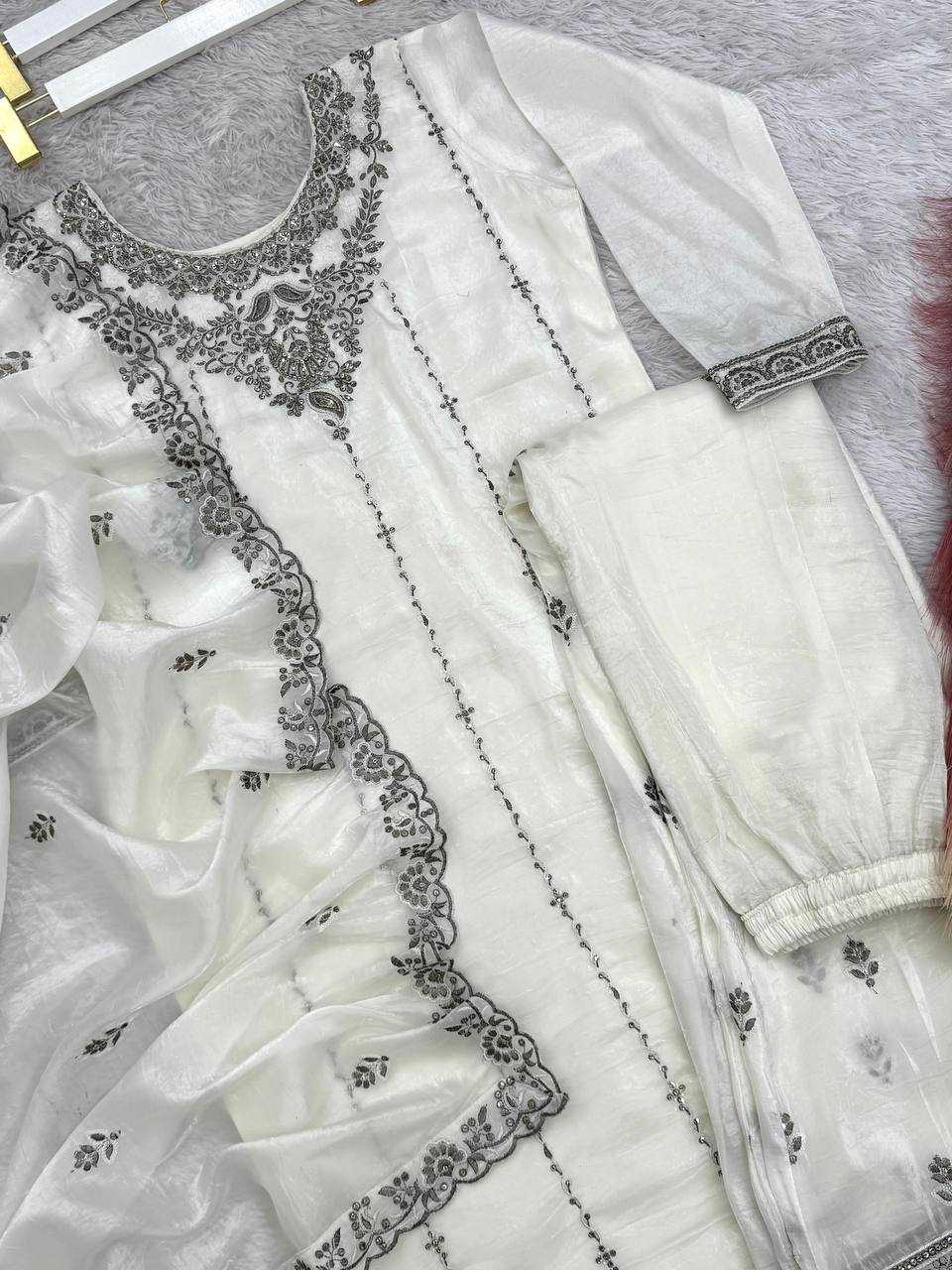 Ynf Soft Gold Crush KESH288 581 Suits & Dresses Wholesale Embroidery Suits Designer Suits White Salwar Suit Manufacturer