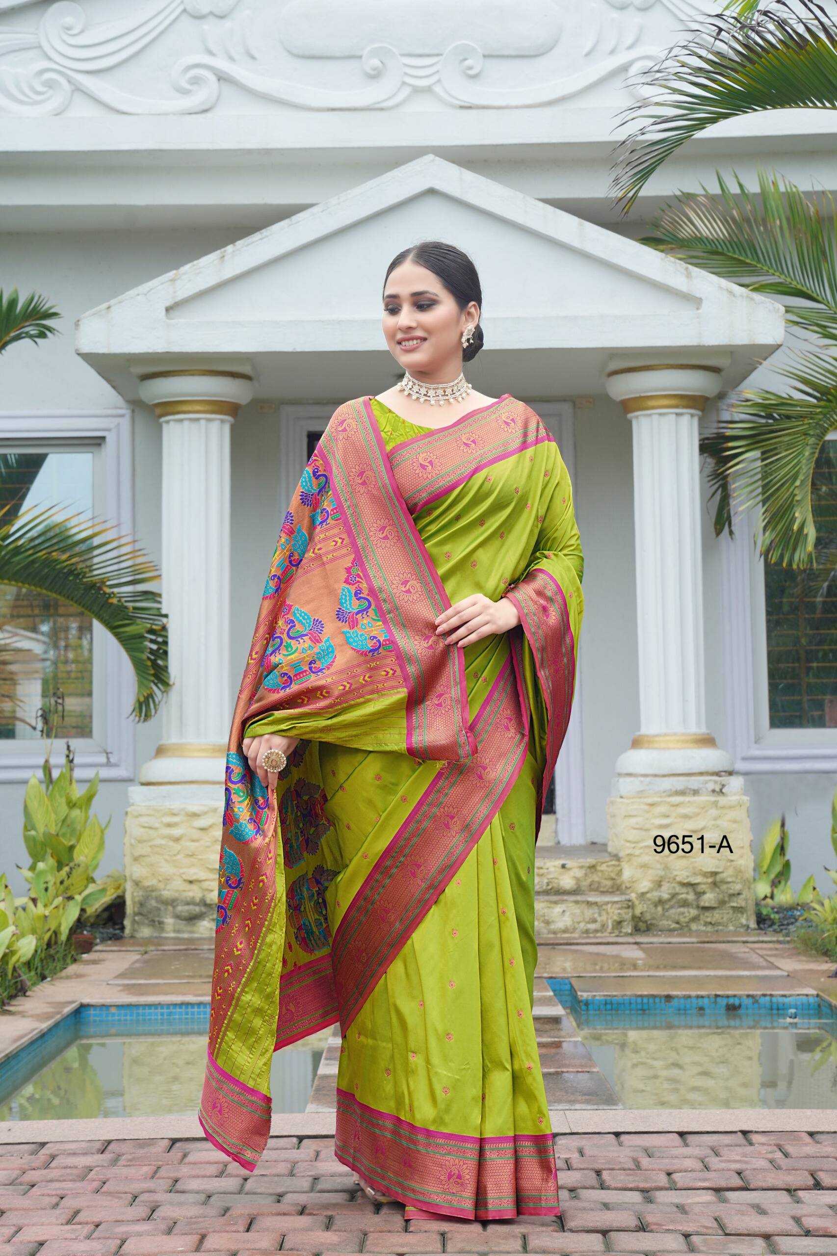 Ynf Soft Silk KESH362 Pushpa Paithani Silk Sarees Wholesale Paithani Sarees Soft Silk Sarees Zari Border Silk Sarees Manufacturer