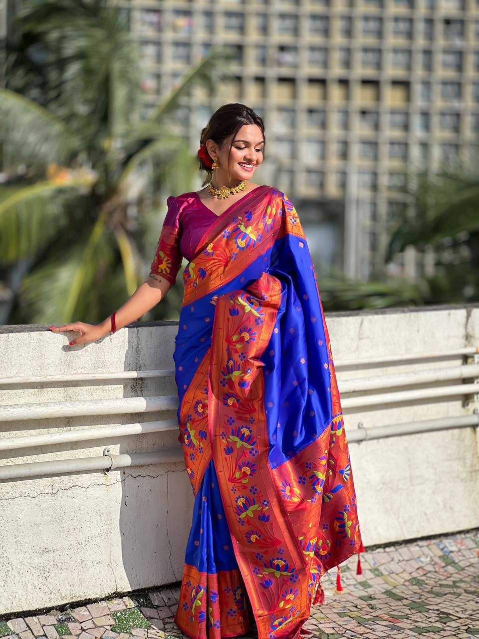 Ynf Soft Silk RIN150 Neeta Blue Silk Sarees Wholesale Heavy Silk Sarees Soft Silk Sarees Lightweight Silk Sarees Manufacturer