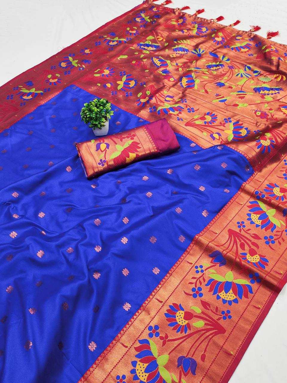 Ynf Soft Silk RIN150 Neeta Blue Silk Sarees Wholesale Heavy Silk Sarees Soft Silk Sarees Lightweight Silk Sarees Manufacturer