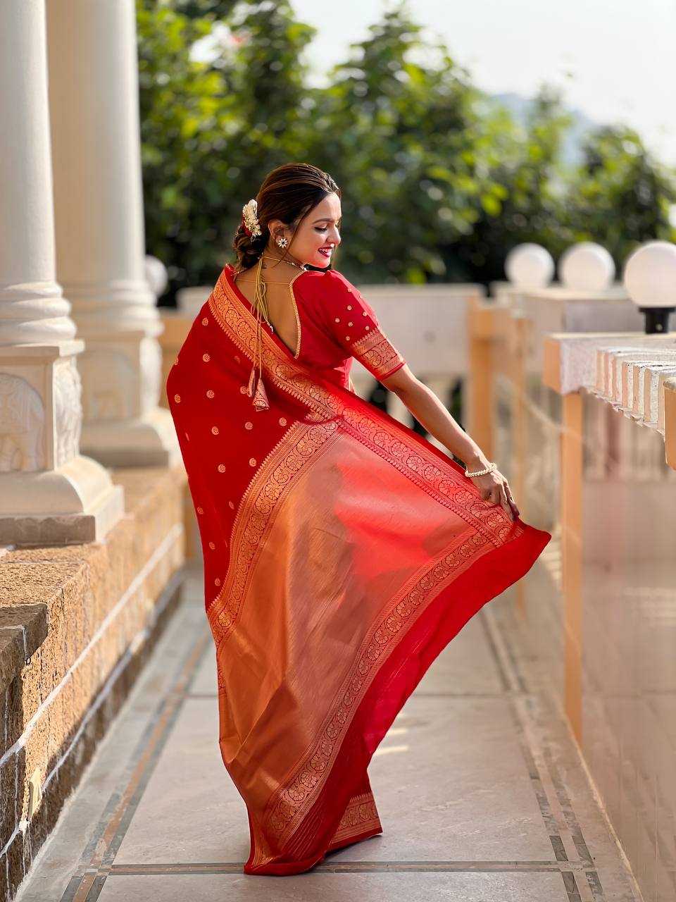 Ynf Soft Silk RIN150 Sonakshi Red Silk Sarees Wholesale Heavy Silk Sarees Lightweight Silk Sarees Zari Border Silk Sarees Manufacturer