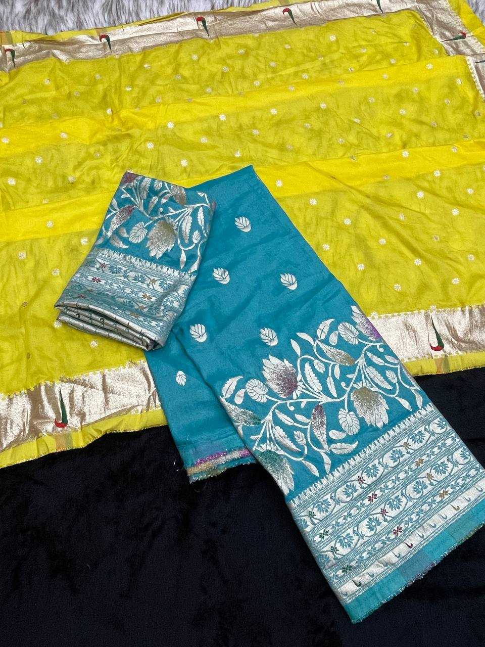 Ynf Tissue RIN124 Tissue Paithani Half saree Sarees Diwali Collections Festive Collections Wholesale Half Sarees Jacquard Saree Festive Sarees Manufacturer