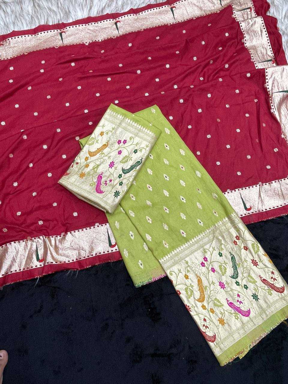 Ynf Tissue RIN124 Tissue Paithani Half saree Sarees Diwali Collections Festive Collections Wholesale Half Sarees Jacquard Saree Festive Sarees Manufacturer