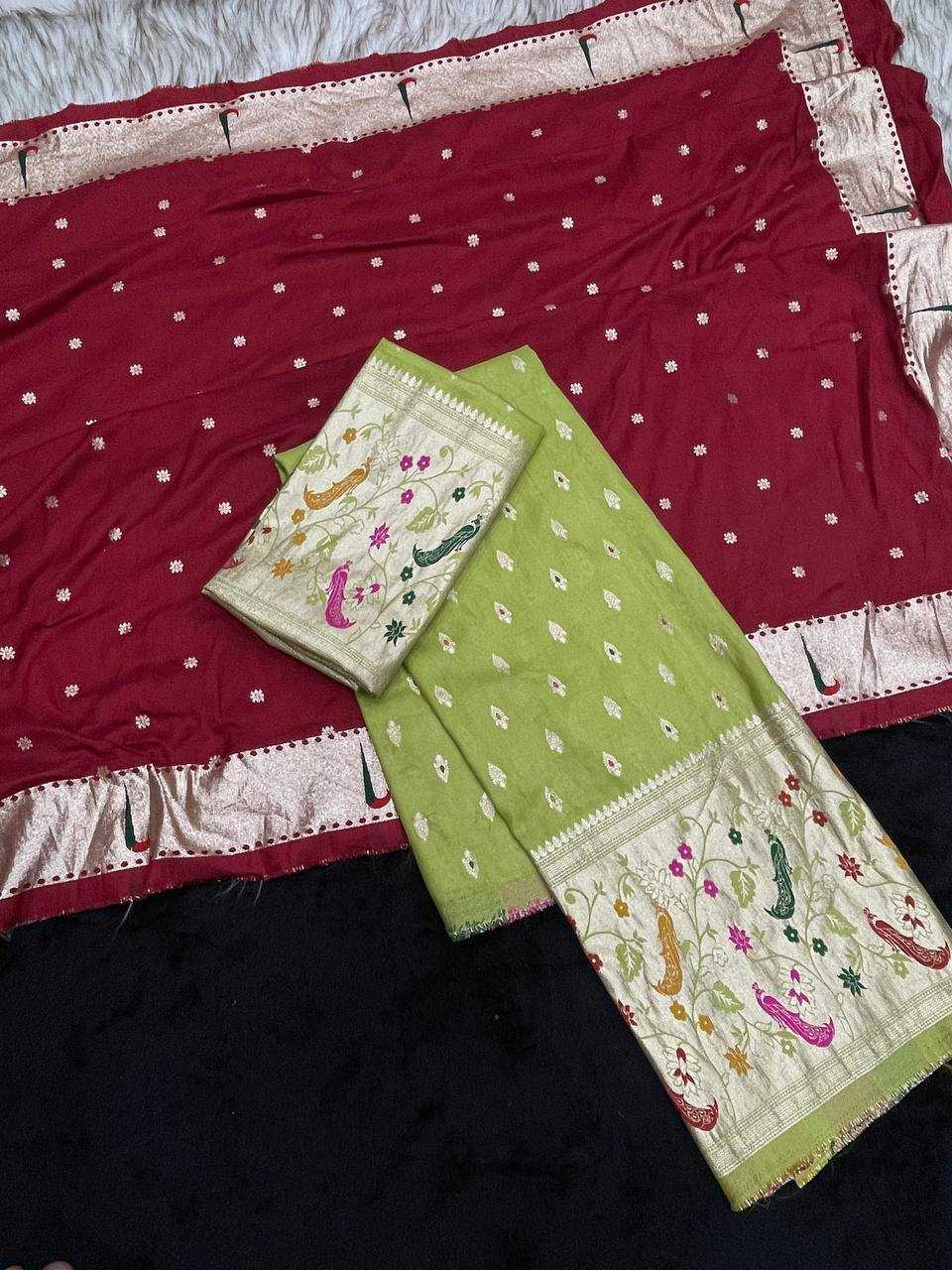 Ynf Tissue RIN124 Tissue Paithani Half saree Sarees Diwali Collections Festive Collections Wholesale Half Sarees Jacquard Saree Festive Sarees Manufacturer