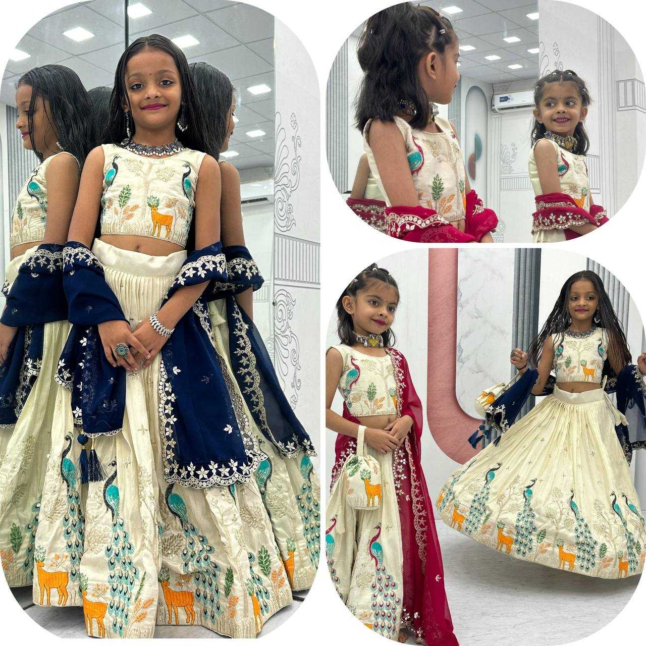 Ynf Tissue Silk KESH119 480 Kids Wear Wholesale Kids Lehenga Embroidered Frock Kids Designer Frock Manufacturer