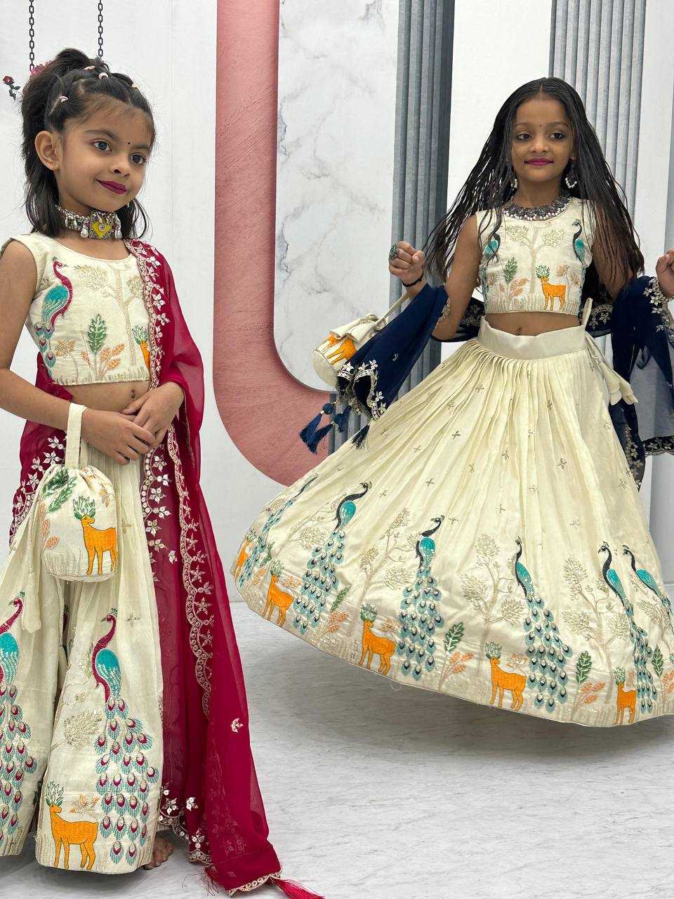 Ynf Tissue Silk KESH119 480 Kids Wear Wholesale Kids Lehenga Embroidered Frock Kids Designer Frock Manufacturer