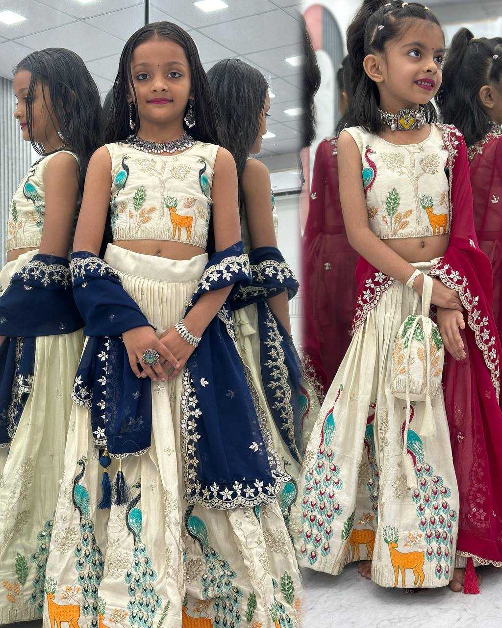 Ynf Tissue Silk KESH119 480 Kids Wear Wholesale Kids Lehenga Embroidered Frock Kids Designer Frock Manufacturer