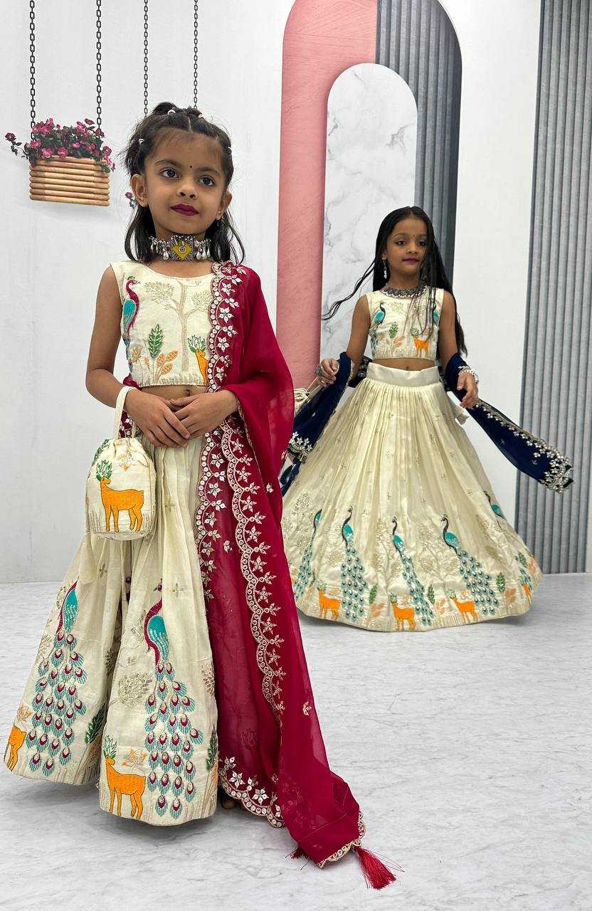 Ynf Tissue Silk KESH119 480 Kids Wear Wholesale Kids Lehenga Embroidered Frock Kids Designer Frock Manufacturer