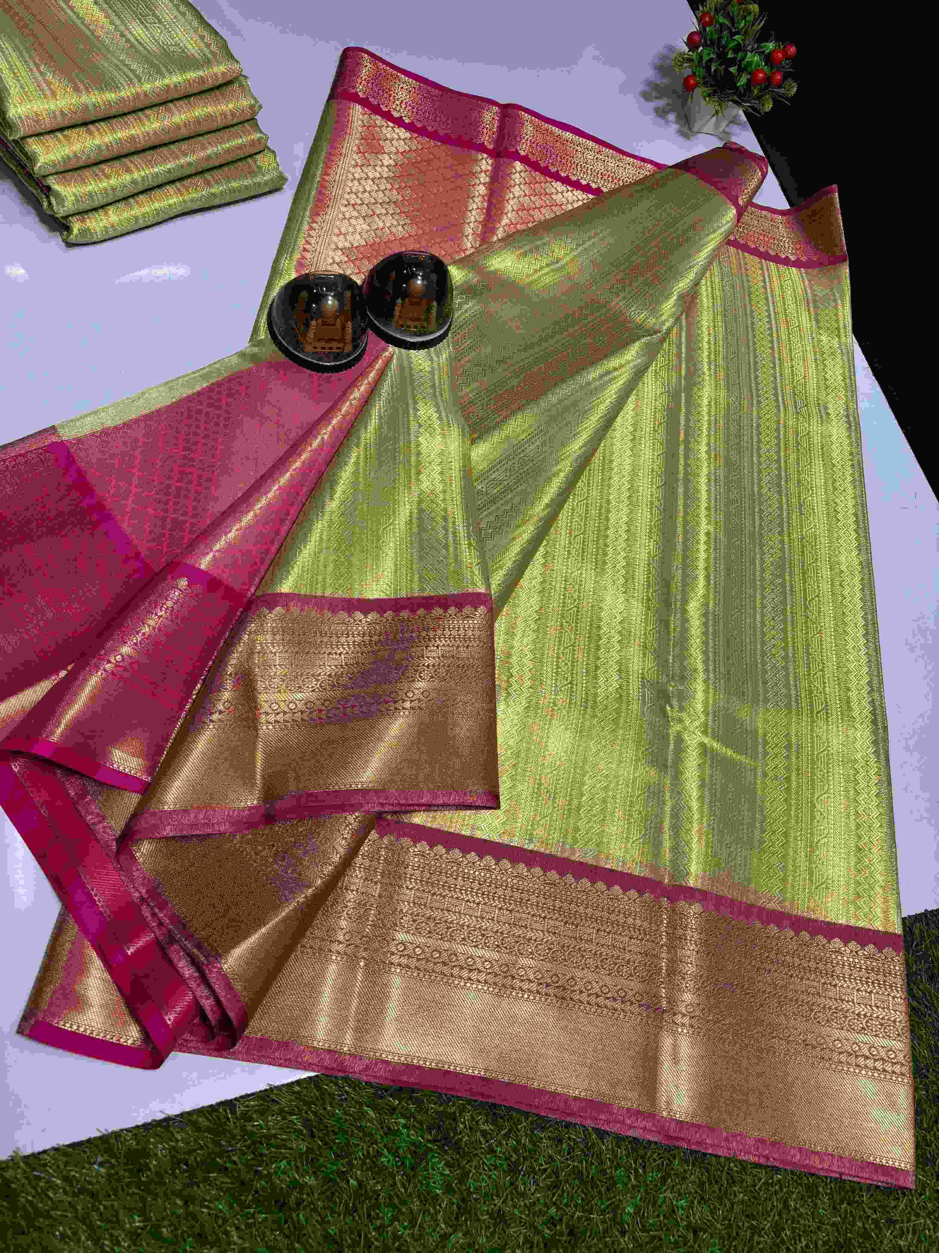 Ynf Tissue Silk KESH131 Golden Tissue RANI BORDER Silk Sarees Wholesale Banarasi Silk Sarees Designer Silk Sarees Golden Silk Sarees Manufacturer