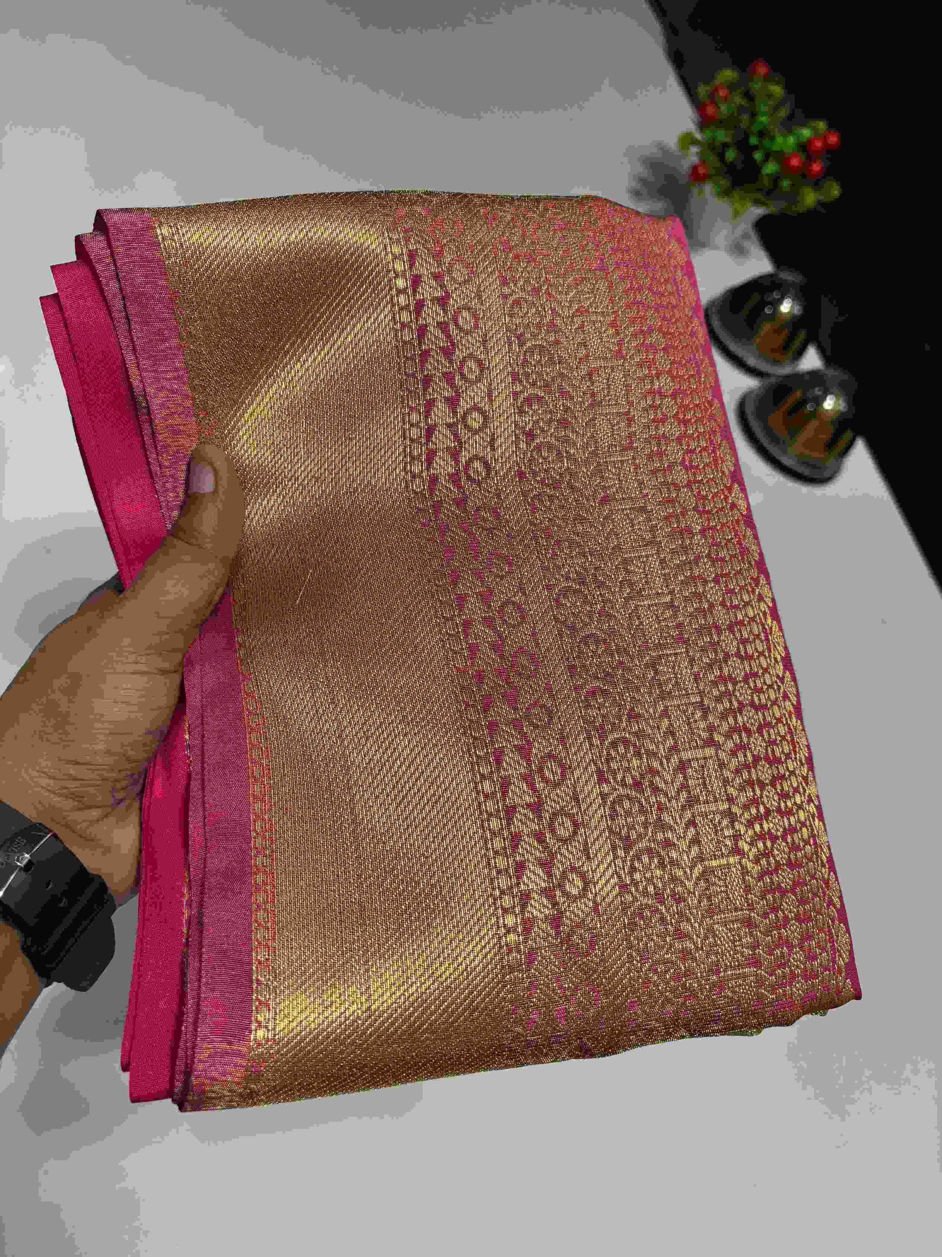 Ynf Tissue Silk KESH131 Golden Tissue RANI BORDER Silk Sarees Wholesale Banarasi Silk Sarees Designer Silk Sarees Golden Silk Sarees Manufacturer