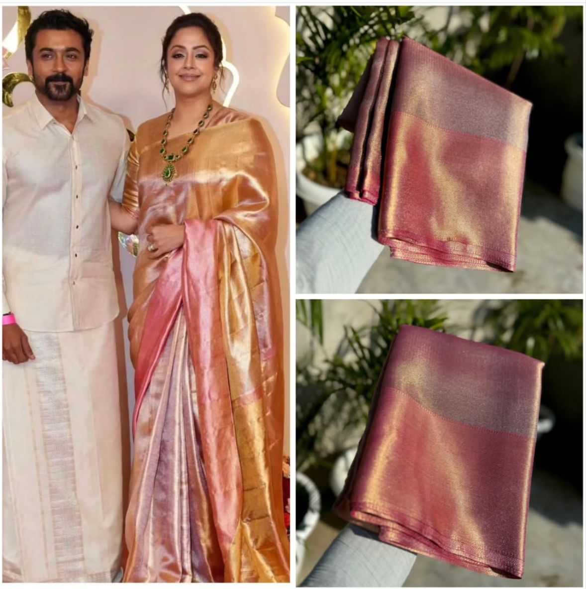 Ynf Tissue Silk KESH131 JYOTHIKA INSPIRED COLLECTION Sarees Silk Sarees Bollywood Collections Wholesale Kanjeevaram Sarees Tissue Silk Saree Zari Border Silk Sarees Jyothika Collection Manufacturer