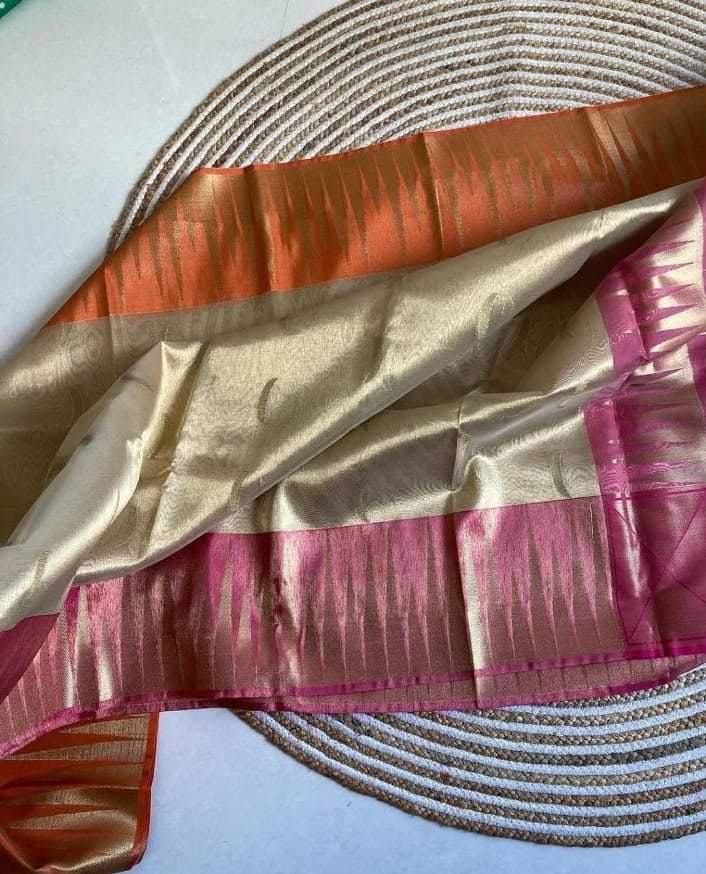 Ynf Tissue Silk KESH131 Temple Border Sarees Wholesale Tissue Silk Saree Traditional Sarees Festive Sarees Manufacturer