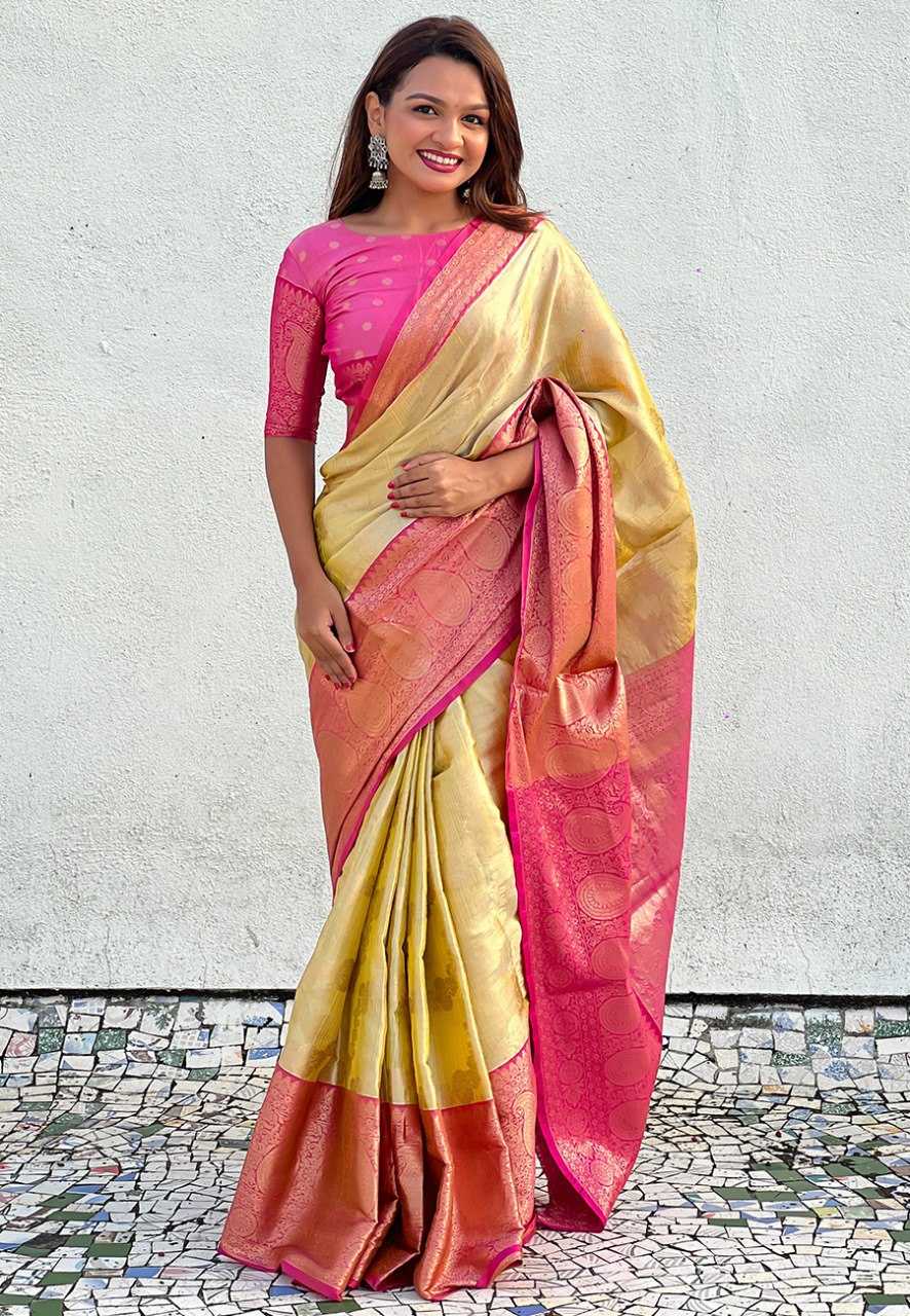 Ynf Tissue Silk RIN116 REW42 Silk Sarees Wholesale Kanjeevaram Sarees Tussar Silk Sarees Traditional Silk Sarees Manufacturer