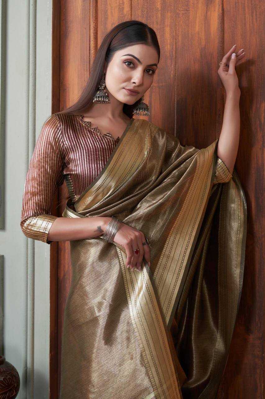 Ynf Tissue Silk RIN170 RUD01 Sarees Wholesale Tissue Silk Saree Jacquard Saree Sarees With Blouse Manufacturer