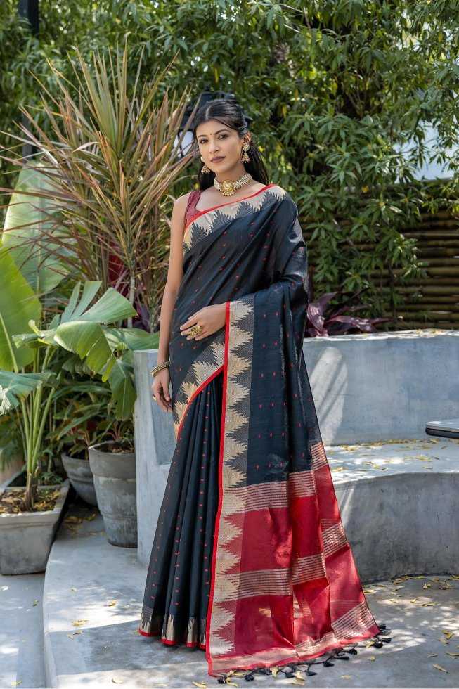 Ynf Tussar Silk KESH165 ELISHA PYRAMID Silk Sarees Wholesale Tussar Silk Sarees Traditional Silk Sarees Designer Silk Sarees Manufacturer