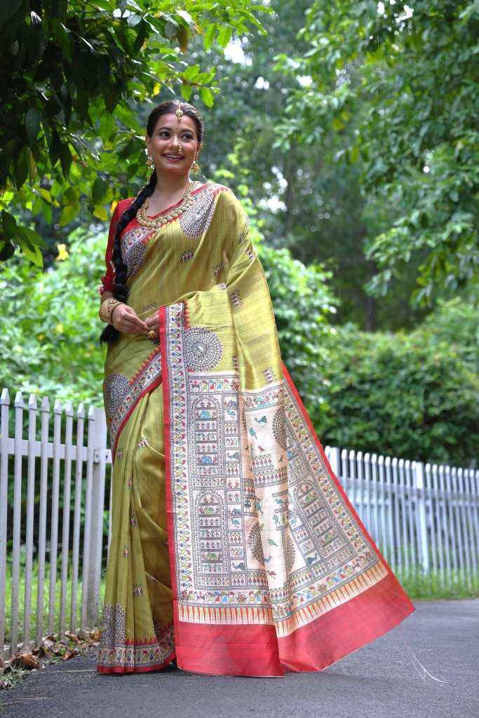 Ynf Tussar Silk KESH165 KAJAL KALAMKARI Silk Sarees Wholesale Soft Silk Sarees Tussar Silk Sarees Traditional Silk Sarees Manufacturer