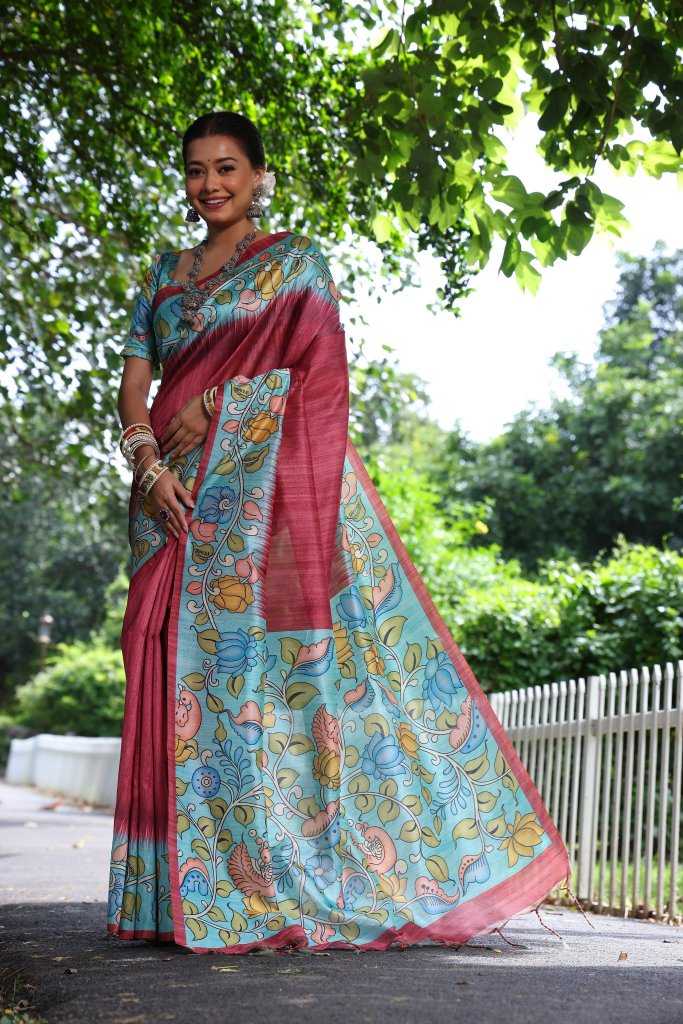 Ynf Tussar Silk KESH165 KAJAL LOTUS Silk Sarees Wholesale Soft Silk Sarees Tussar Silk Sarees Printed Silk Saree Manufacturer