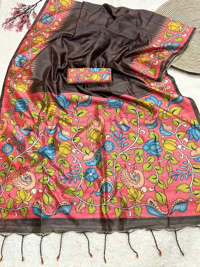 Ynf Tussar Silk KESH165 KAJAL LOTUS Silk Sarees Wholesale Soft Silk Sarees Tussar Silk Sarees Printed Silk Saree Manufacturer