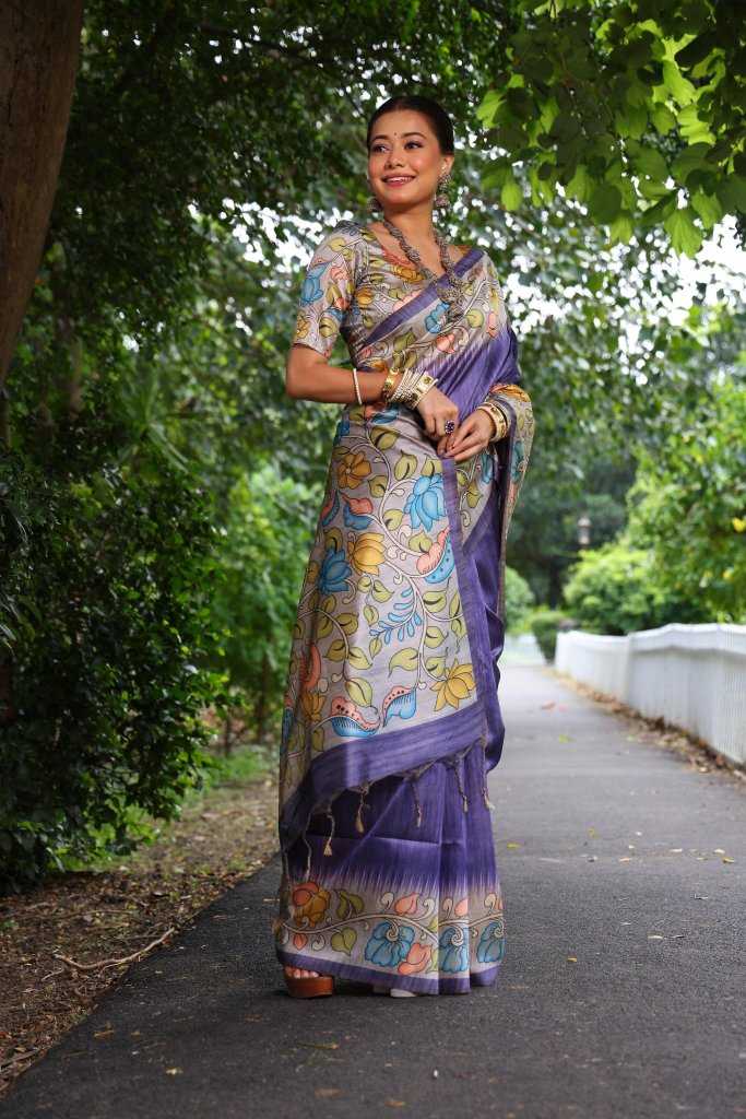 Ynf Tussar Silk KESH165 KAJAL LOTUS Silk Sarees Wholesale Soft Silk Sarees Tussar Silk Sarees Printed Silk Saree Manufacturer