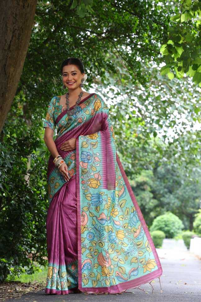 Ynf Tussar Silk KESH165 KAJAL LOTUS Silk Sarees Wholesale Soft Silk Sarees Tussar Silk Sarees Printed Silk Saree Manufacturer