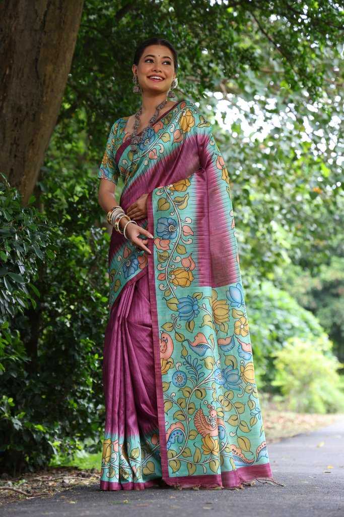 Ynf Tussar Silk KESH165 KAJAL LOTUS Silk Sarees Wholesale Soft Silk Sarees Tussar Silk Sarees Printed Silk Saree Manufacturer