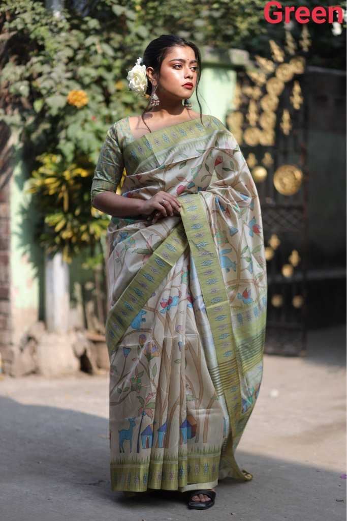 Ynf Tussar Silk KESH165 MIRJA Silk Sarees Wholesale Soft Silk Sarees Tussar Silk Sarees Printed Silk Saree Manufacturer