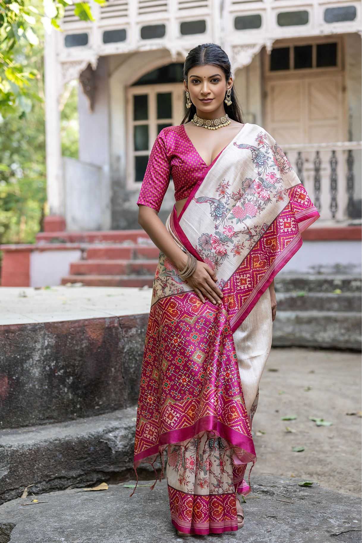 Ynf Tussar Silk KESH165 YOGITA PATOLA Silk Sarees Wholesale Soft Silk Sarees Tussar Silk Sarees Printed Silk Saree Manufacturer