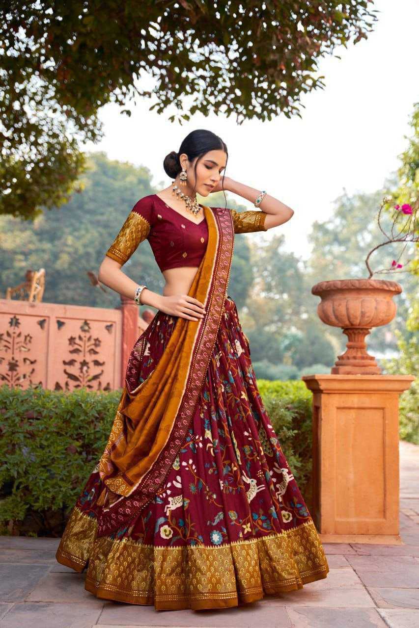 Ynf Tussar Silk KESH187 Rabbit Lehengas Wholesale Traditional Lehenga Silk Lehenga Bollywood Lehenga Choli Manufacturer