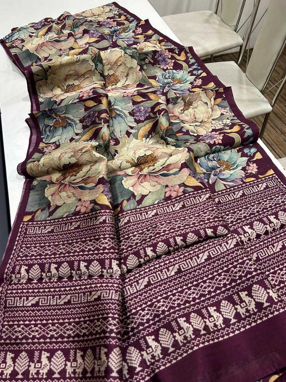 Ynf Tussar Silk RIN101 ANT62 Sarees Rakhi Collections Festive Collections Wholesale Printed Sarees Kalamkari Sarees Tussar Sarees Manufacturer