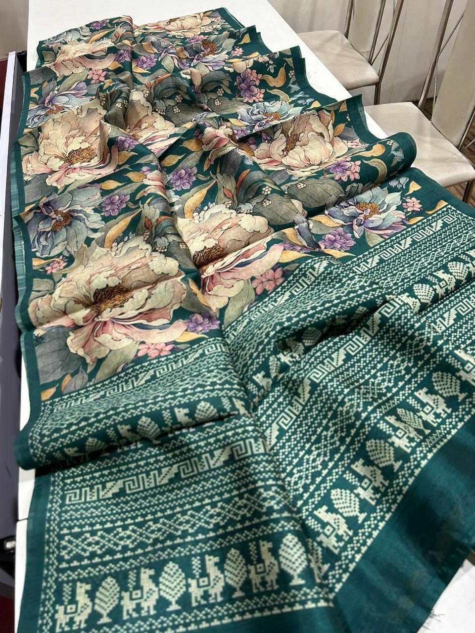 Ynf Tussar Silk RIN101 ANT62 Sarees Rakhi Collections Festive Collections Wholesale Printed Sarees Kalamkari Sarees Tussar Sarees Manufacturer