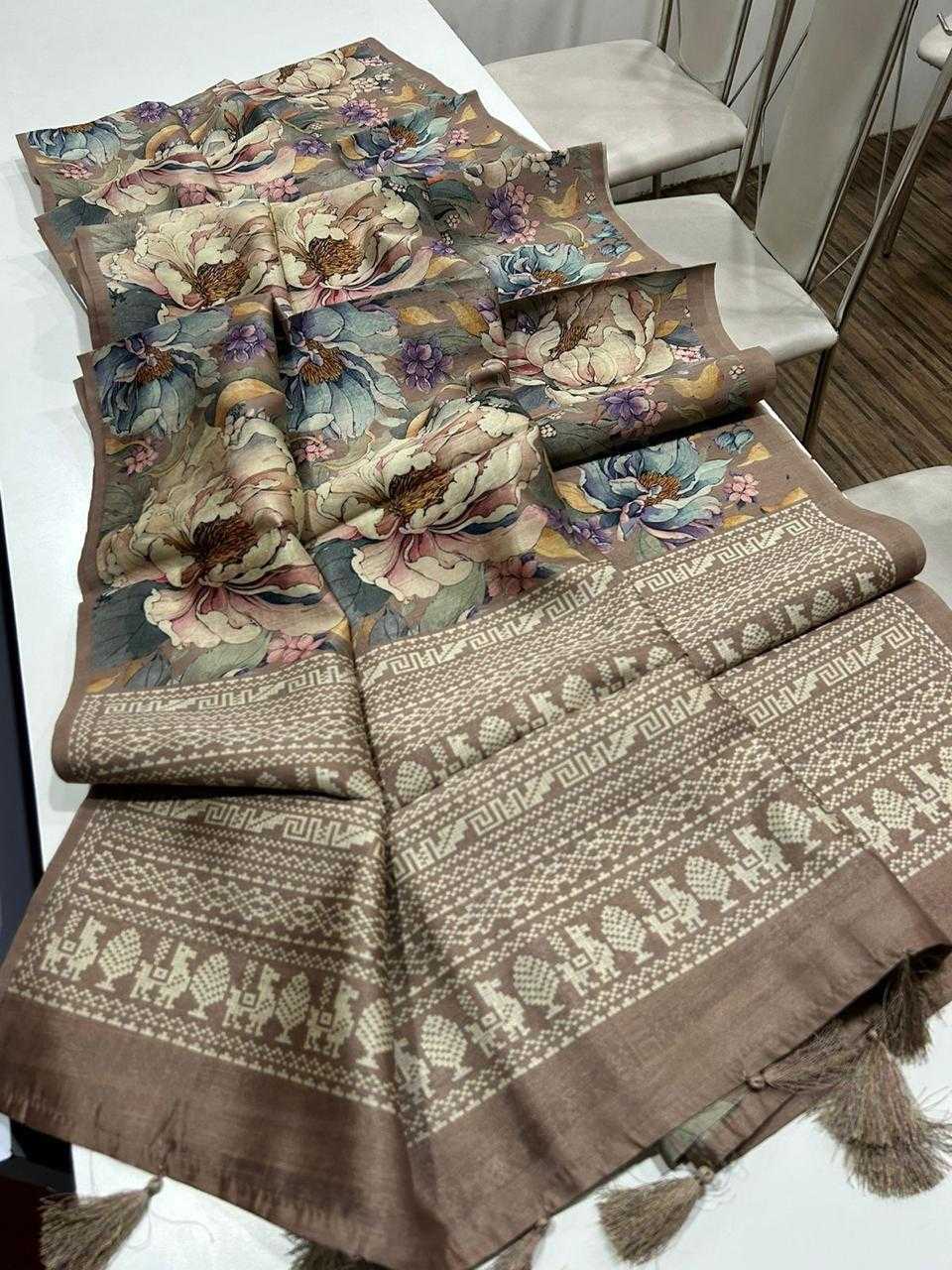 Ynf Tussar Silk RIN101 ANT62 Sarees Rakhi Collections Festive Collections Wholesale Printed Sarees Kalamkari Sarees Tussar Sarees Manufacturer