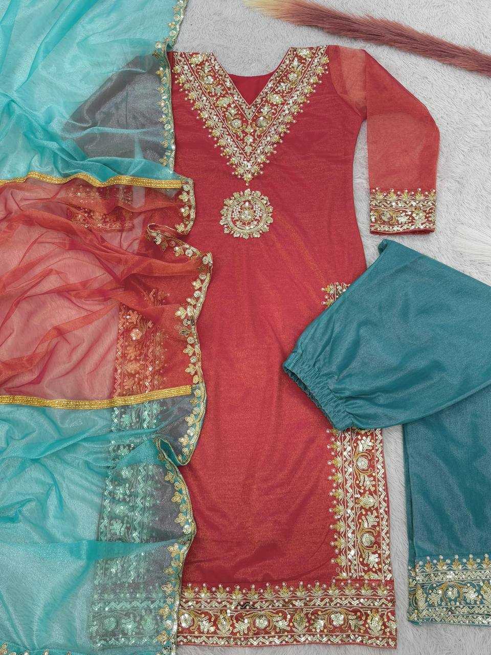 Ynf Twill Net KESH159 1323 Suits & Dresses Islamic Clothing Wedding Collections Wholesale Embroidery Suits Palazzo Suit Net Suit Manufacturer