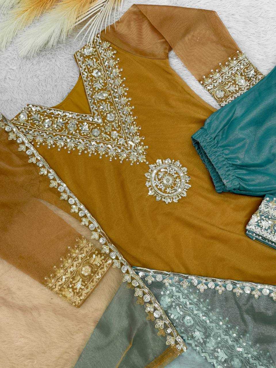 Ynf Twill Net KESH159 1323 Suits & Dresses Islamic Clothing Wedding Collections Wholesale Embroidery Suits Palazzo Suit Net Suit Manufacturer