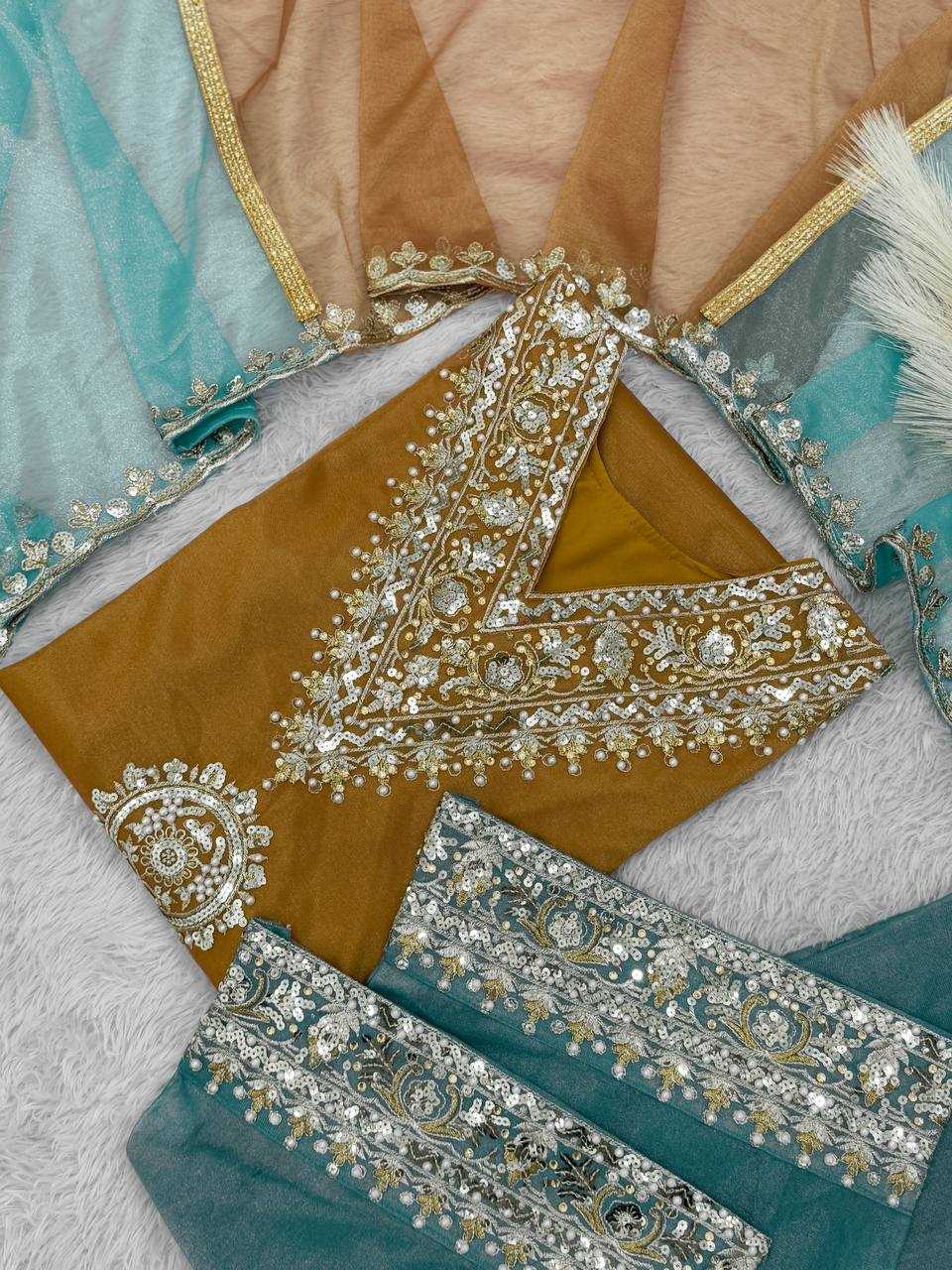 Ynf Twill Net KESH159 1323 Suits & Dresses Islamic Clothing Wedding Collections Wholesale Embroidery Suits Palazzo Suit Net Suit Manufacturer