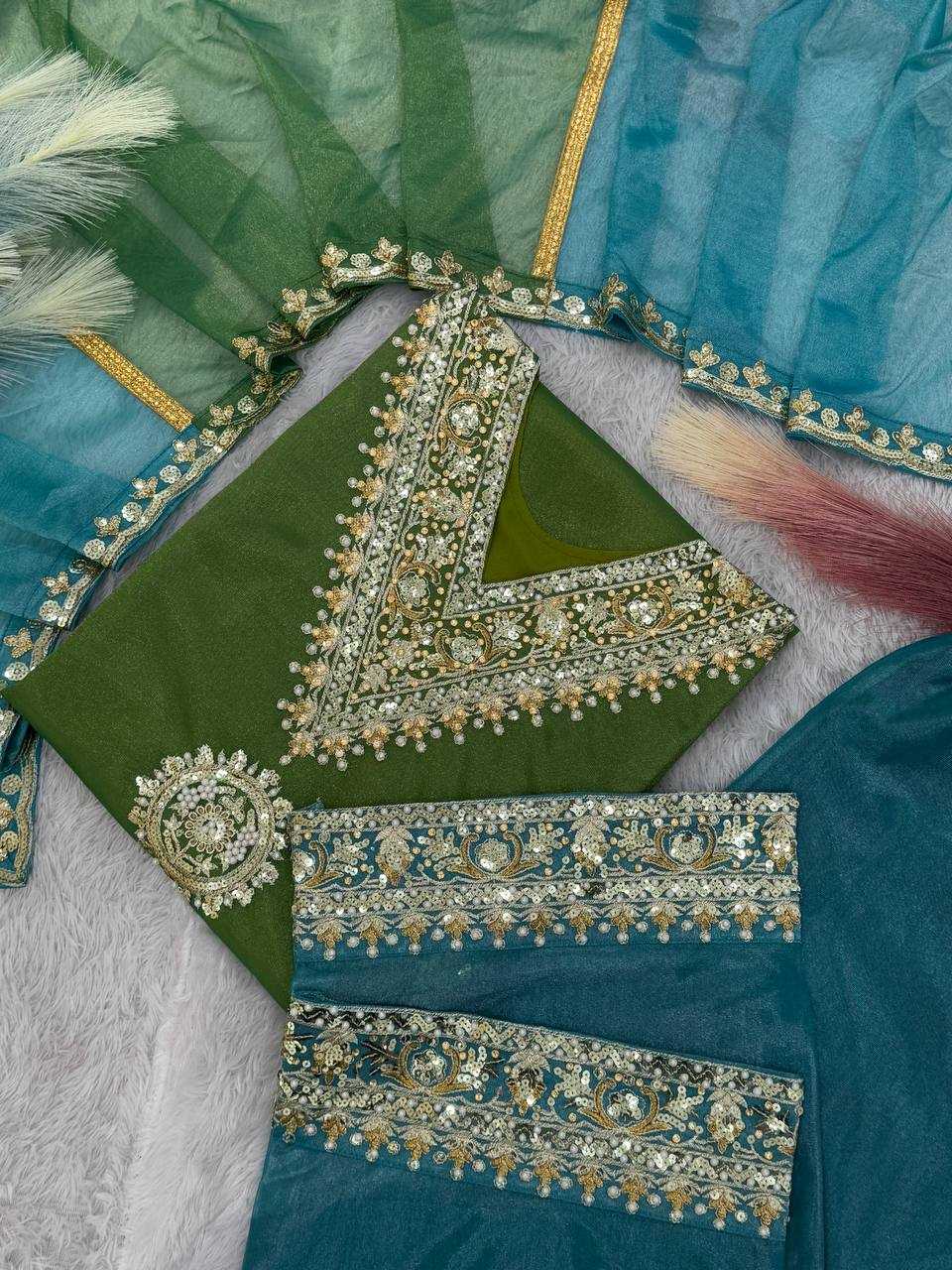 Ynf Twill Net KESH159 1323 Suits & Dresses Islamic Clothing Wedding Collections Wholesale Embroidery Suits Palazzo Suit Net Suit Manufacturer