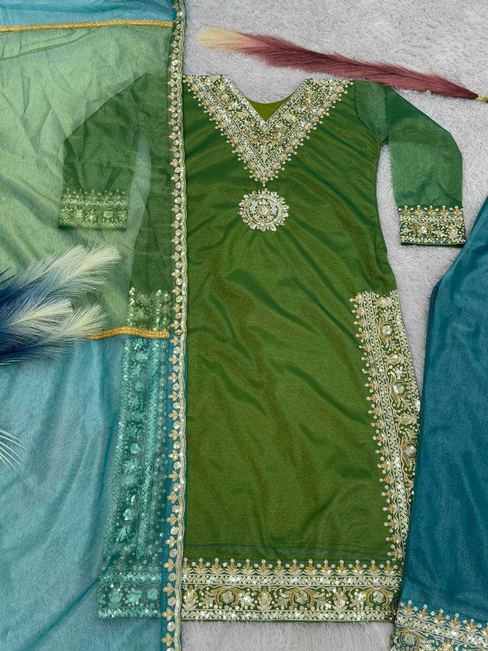 Ynf Twill Net KESH159 1323 Suits & Dresses Islamic Clothing Wedding Collections Wholesale Embroidery Suits Palazzo Suit Net Suit Manufacturer