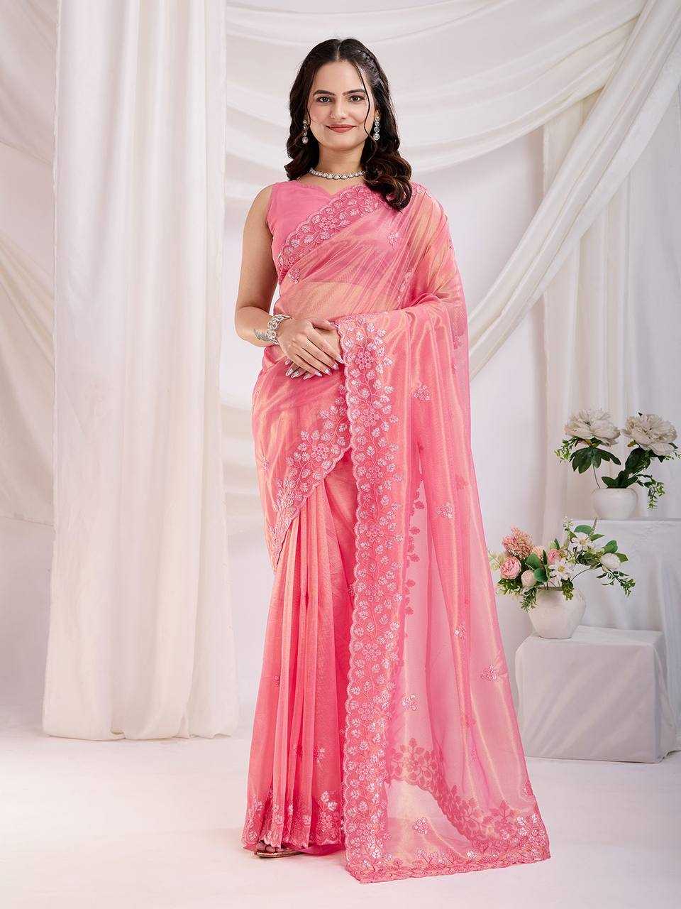 Ynf Twill Net RIN188 Maitry2 Sarees Sarees Wedding Collections Festive Collections Wholesale Net Sarees Sequin Sarees Embroidered Sarees Manufacturer