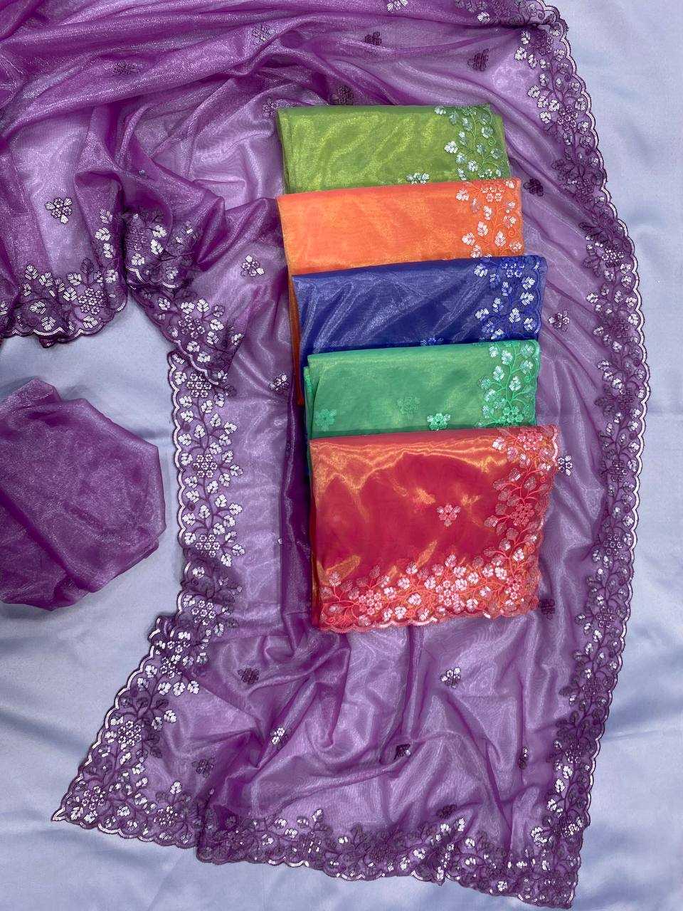 Ynf Twill Net RIN188 Maitry2 Sarees Sarees Wedding Collections Festive Collections Wholesale Net Sarees Sequin Sarees Embroidered Sarees Manufacturer