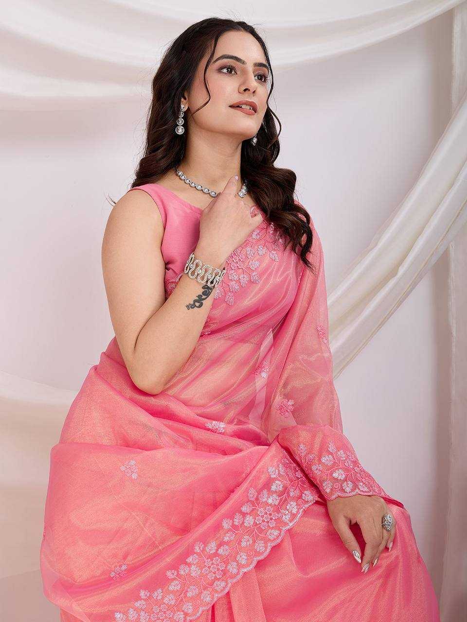 Ynf Twill Net RIN188 Maitry2 Sarees Sarees Wedding Collections Festive Collections Wholesale Net Sarees Sequin Sarees Embroidered Sarees Manufacturer