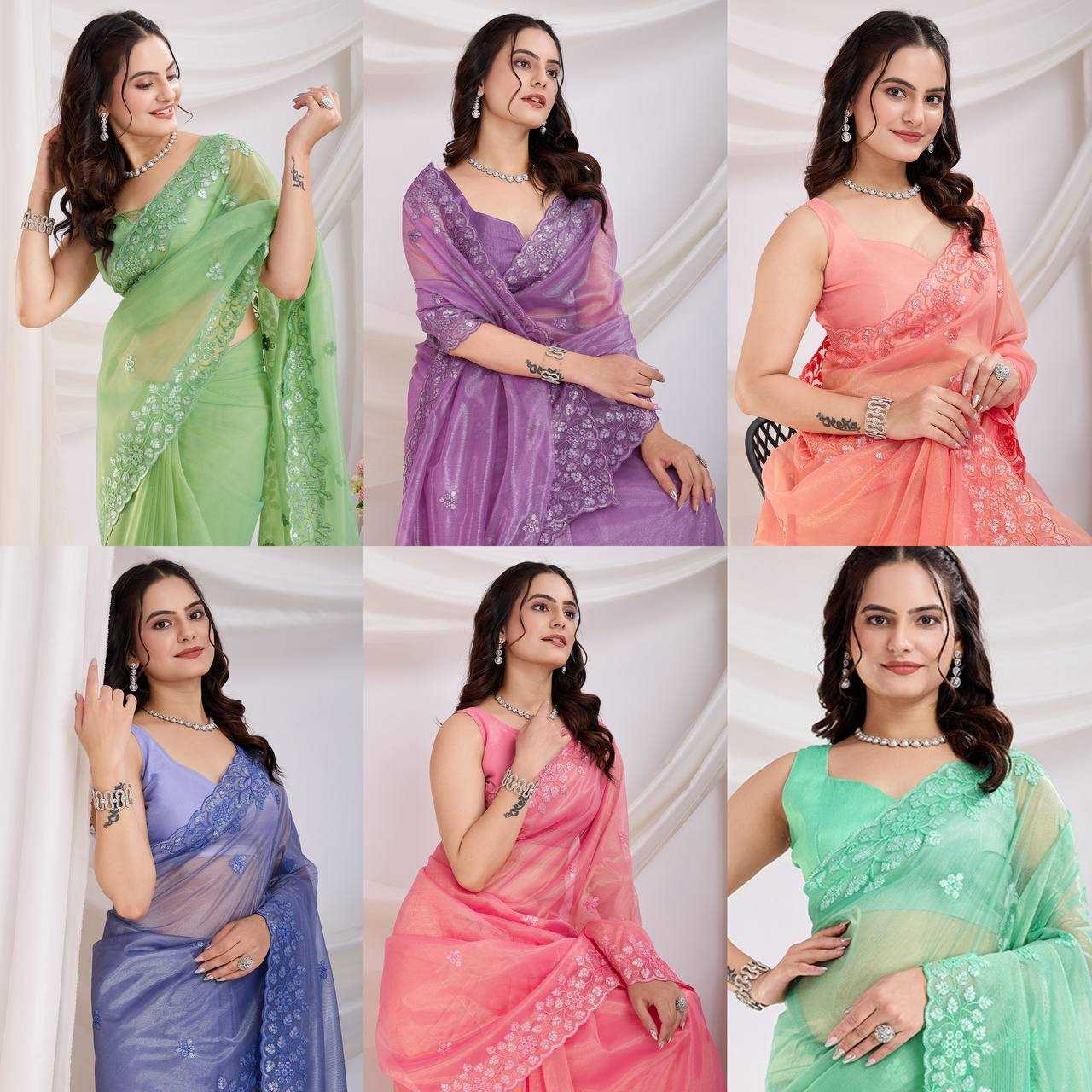 Ynf Twill Net RIN188 Maitry2 Sarees Sarees Wedding Collections Festive Collections Wholesale Net Sarees Sequin Sarees Embroidered Sarees Manufacturer