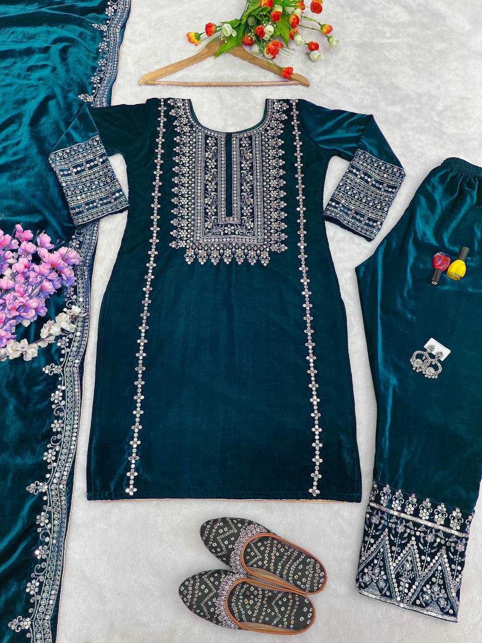 Ynf Velvet KESH123 5017 Suits & Dresses Wholesale Velvet Suits Embroidery Suits Designer Suits Manufacturer