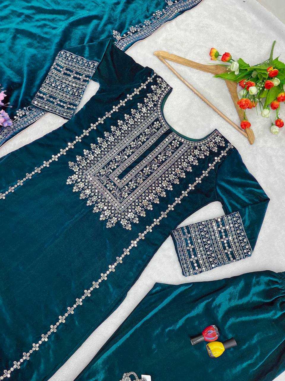 Ynf Velvet KESH123 5017 Suits & Dresses Wholesale Velvet Suits Embroidery Suits Designer Suits Manufacturer