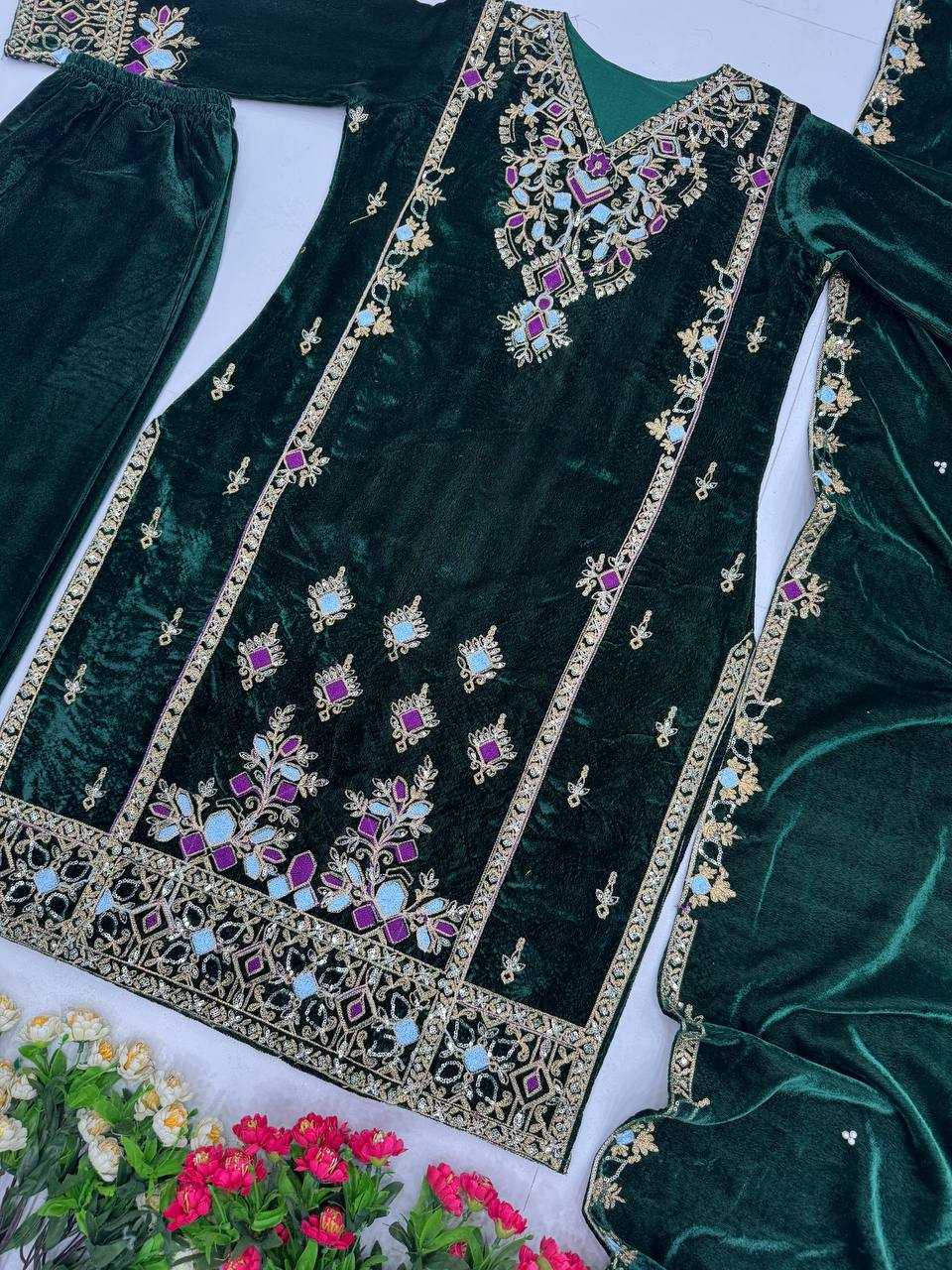 Ynf Velvet KESH139 1660 Suits & Dresses Wholesale Velvet Suits Party wear suits Designer Suits Manufacturer