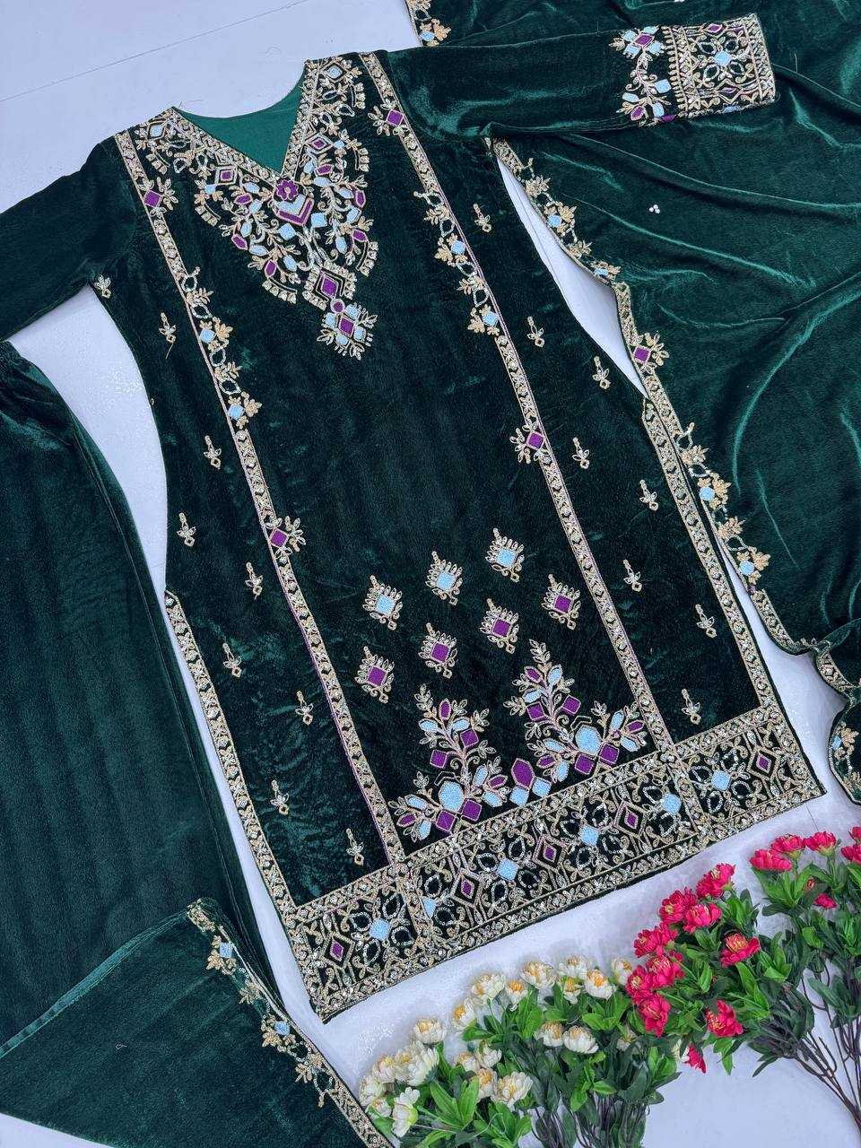 Ynf Velvet KESH139 1660 Suits & Dresses Wholesale Velvet Suits Party wear suits Designer Suits Manufacturer