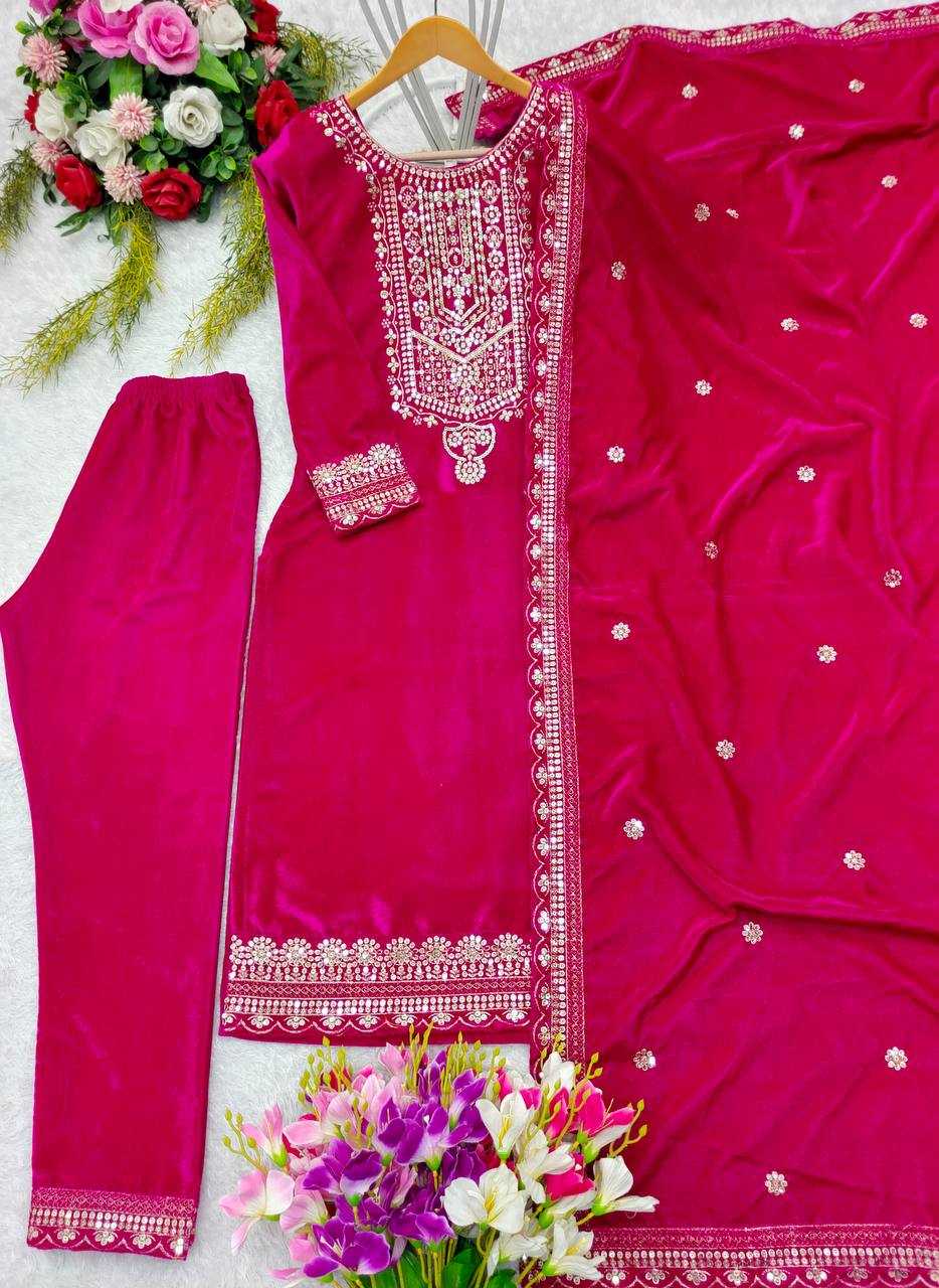 Ynf Velvet KESH156 101 Suits & Dresses Wholesale Velvet Suits Embroidery Suits Cotton Suits Manufacturer