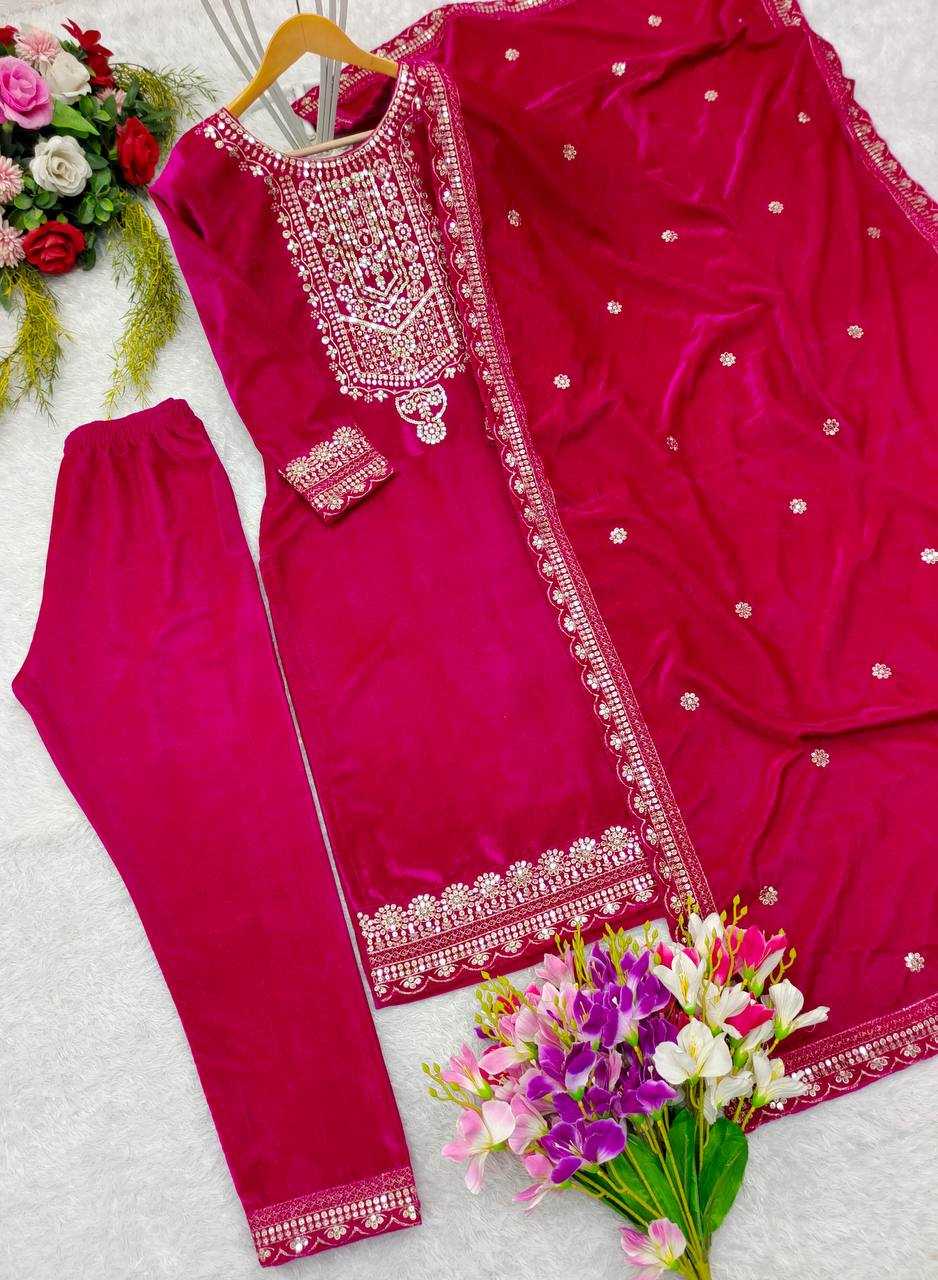 Ynf Velvet KESH156 101 Suits & Dresses Wholesale Velvet Suits Embroidery Suits Cotton Suits Manufacturer